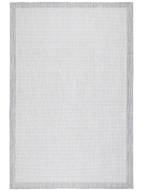 Fesco Grey Plain Bordered Outdoor Area Rug