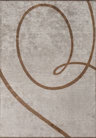 Gloss Brown &  Grey Abstract Area Rug