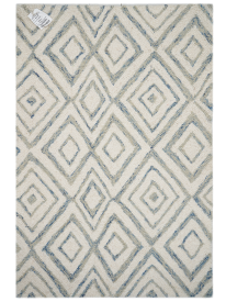 Modern Cream Geometric Hand-Tufted Living Room Rug