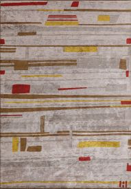 Abstract Grey & Yellow Fossil Modern Rug