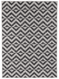 Meadow Grey Black Chevron Outdoor Area Rug