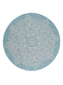 Meadow Blue Grey Floral Outdoor Area Rug