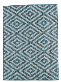 Meadow Blue Grey Geometric Outdoor Area Rug