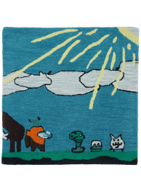 Hand-Tufted Blue Kids Modern Rug