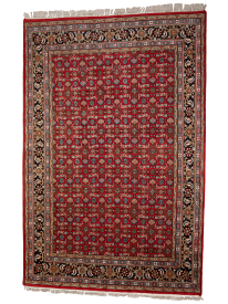 Persian Red Oriental Hand-Knotted Living Room Rug