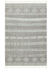 Marque Grey & White Aztec Living Room Rug